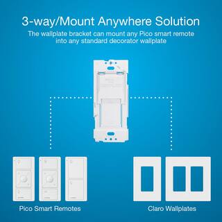 Lutron Caseta Smart Switch 3 Way Kit with RemoteBracket for All Bulbs or Fans 5ANeutral Wire Required White (P-PKG1WS-WH) P-PKG1WS-WH