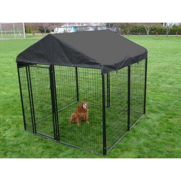 Lucky Dog 6 ft. H x 10 ft. W x 10 ft. L Modular Kennel with Cover and Frame CL 69145