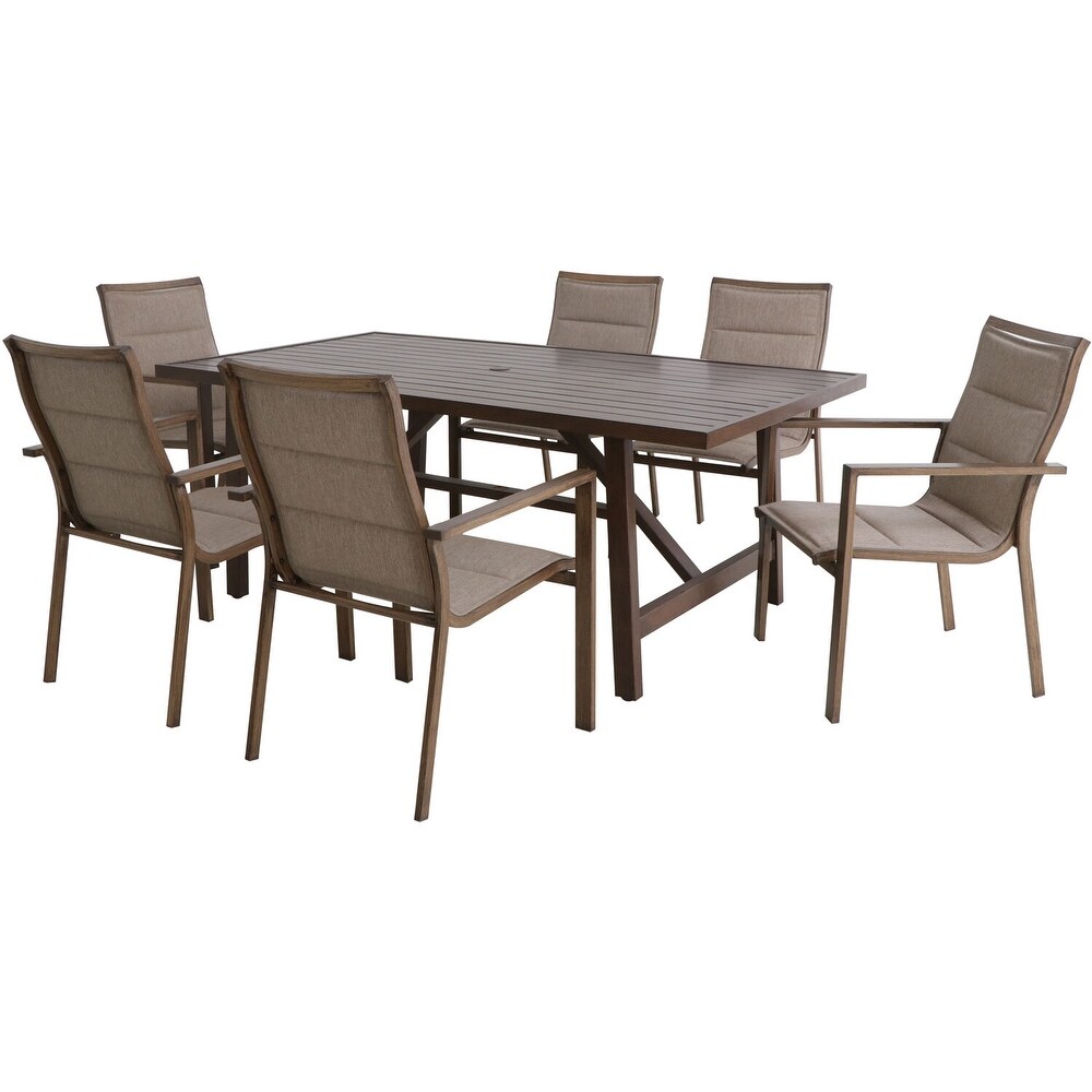 Hanover Fairhope Tan 7 Piece Outdoor Dining Set