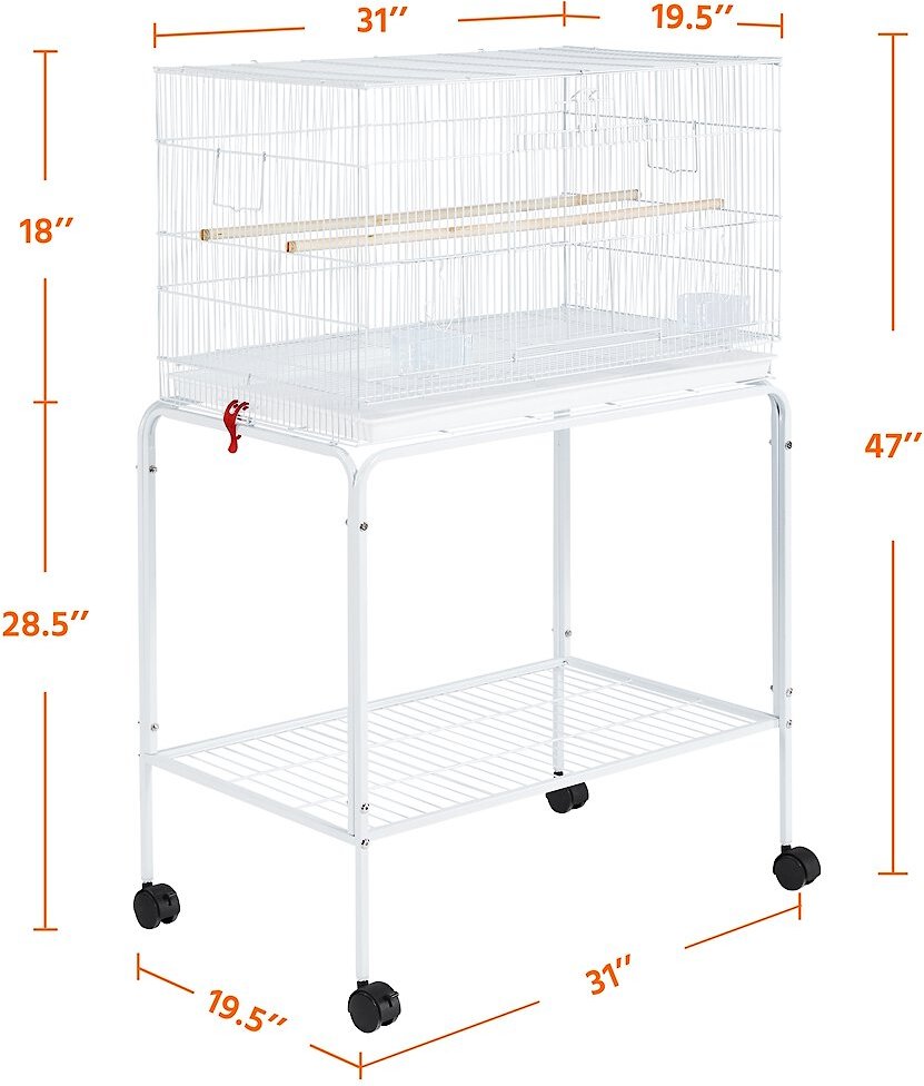 Yaheetech Rolling Stand Extra Space Wood Perches Bird Cage