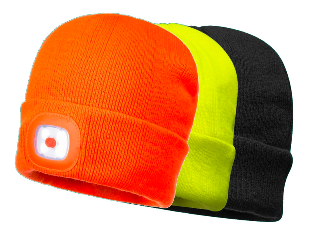 Orange Rechargeable LED Beanie ;