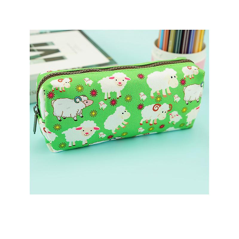 Lparkin Cute Sheep Pencil Case Canvas Pen Bag Pouch Stationary Gadget Case