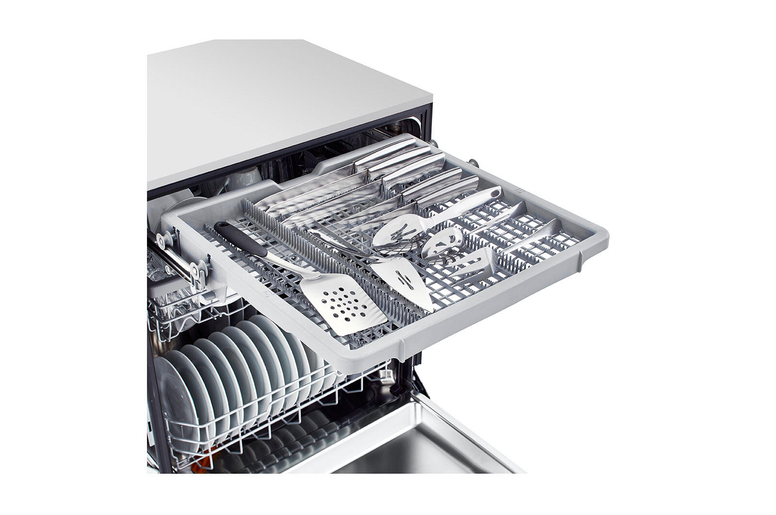 Lg LDFN4542W Front Control Dishwasher With Quadwash™ And 3Rd Rack