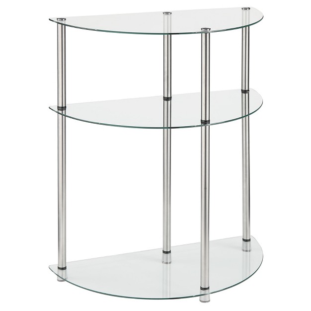 Classic Glass 3 Tier Entryway Table Clear Glass Breighton Home