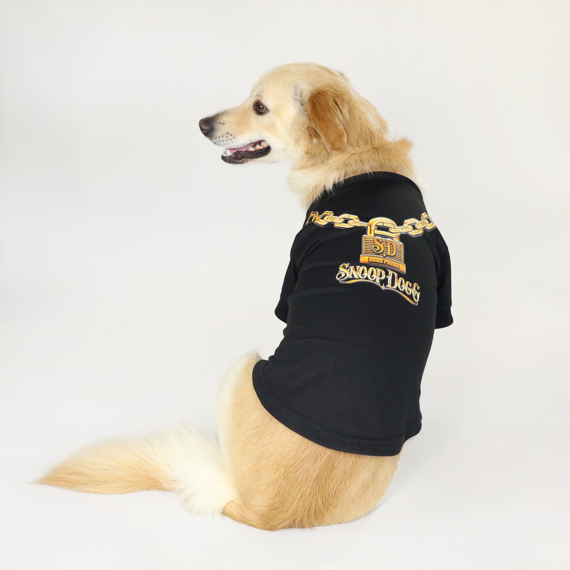 Snoop Doggie Doggs Black Off the Chain Deluxe Pet T-Shirt， X-Small