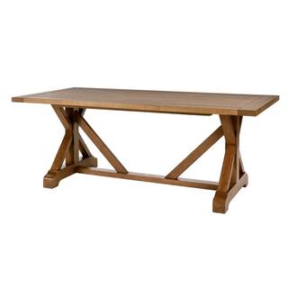 Home Decorators Collection Aberwood Patina Oak Finish Wood Rectangle Trestle Dining Table for 6 (78.75 in. L x 30 in. H) DP18019-P