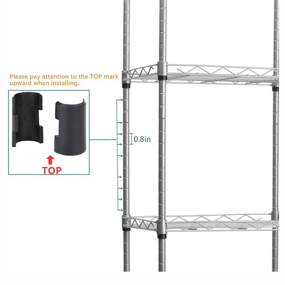 Silver 5-Tier Metal Garage Storage Shelving Unit (21.2 in. W x 53.5 in. H x 11.8 in. D) shelve-590