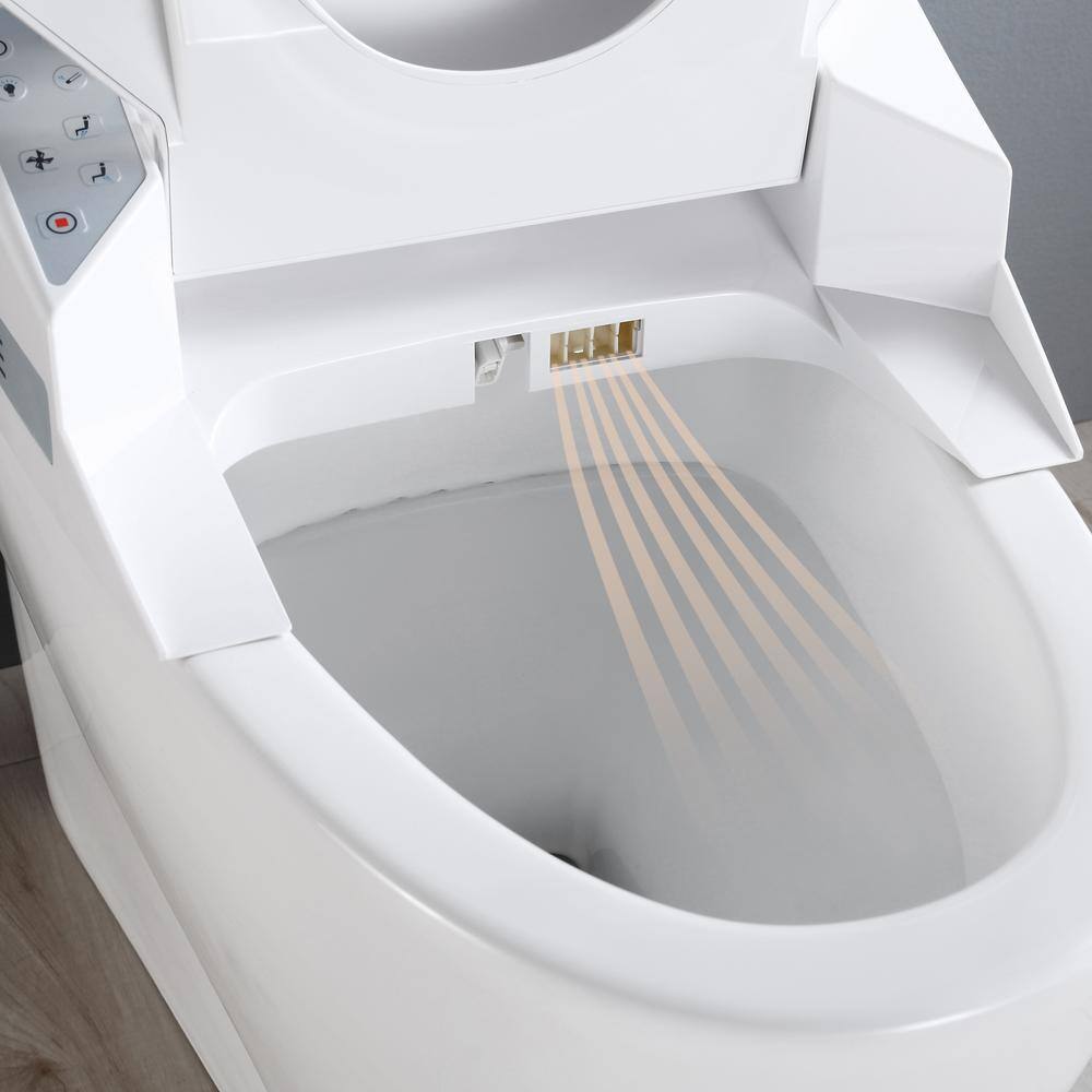 OVE Decors Yosemite 1.27 GPF Single Flush Elongated Smart Toilet and Bidet with Seat in White 15WST-YOSE32-WH