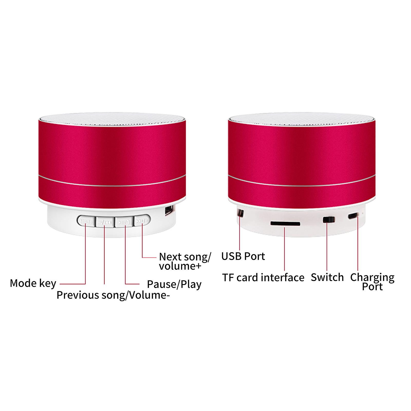 Rose Gold Mini Bt Speaker With 7-color Lights Small Wireless Speaker Portable Usb Rechargeable Speaker For Travel Outdoors Home Office