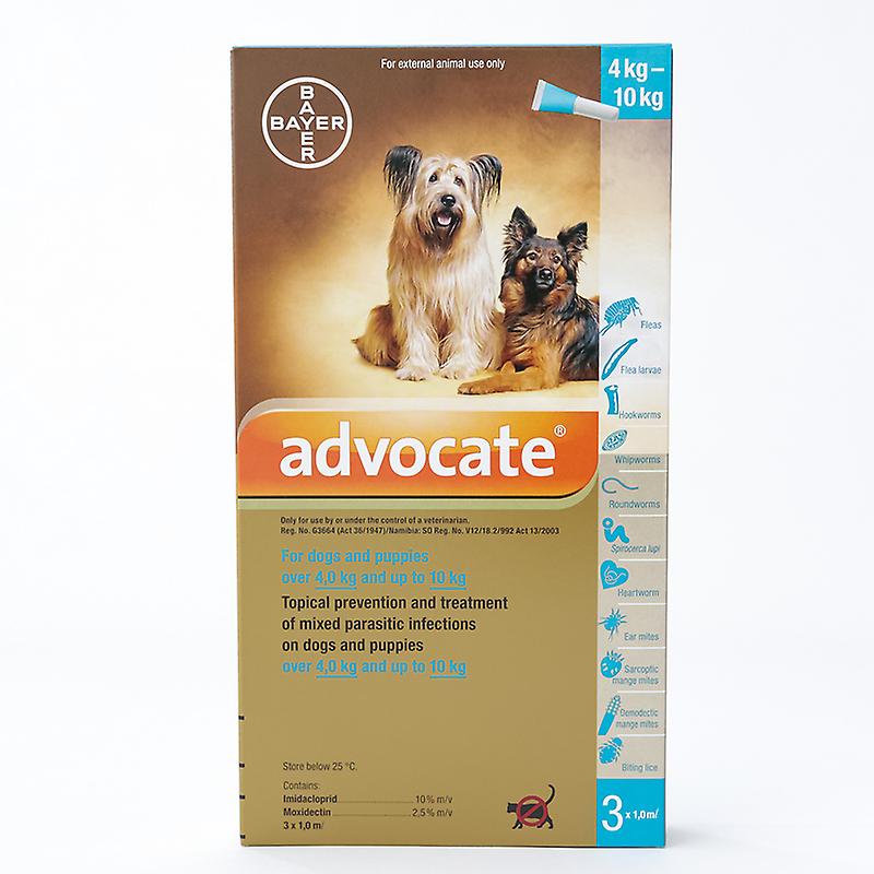 Advocate For Medium Dogs 4-10kg (8.8-22lbs)， 3 Pack