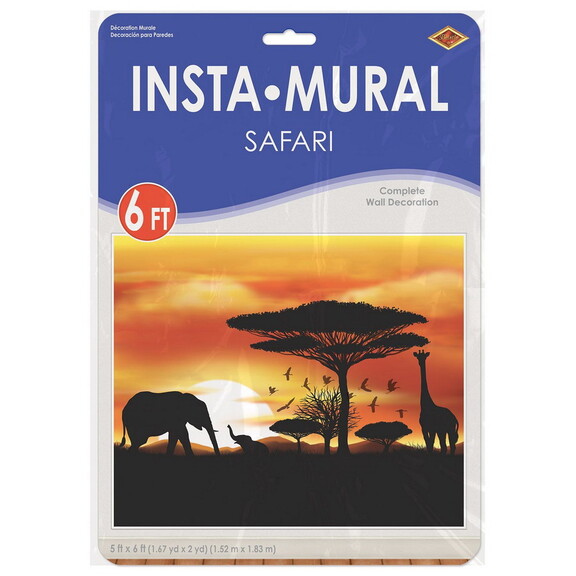 Beistle 53046 Safari Insta Mural  complete wall de...