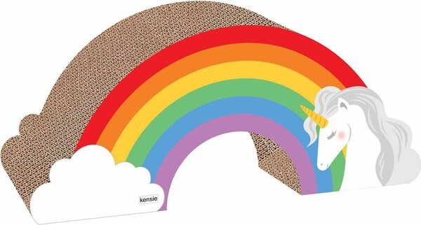 Kensie Rainbow Uniceron Cat Scratcher， Multicolor， Large