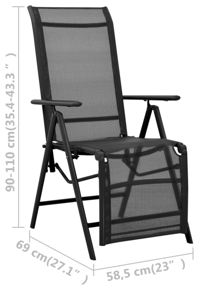 vidaXL Patio Lounge Chair Outdoor Sunbed Sunlounger for Beach Aluminum Textilene   Dining Chairs   by VirVentures  Houzz