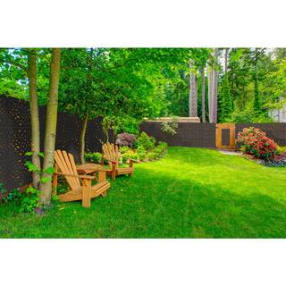 OUTDECO 23.75 in. x 48 in. Black Bloom Hardwood Composite Decorative Wall Decor and Privacy Panel USADLT1-BL