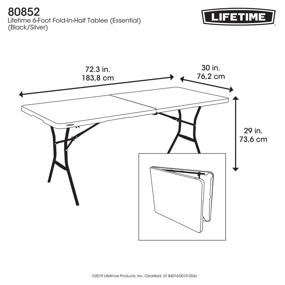 Lifetime Rectangular Black Resin Folding Banquet Tables 80852