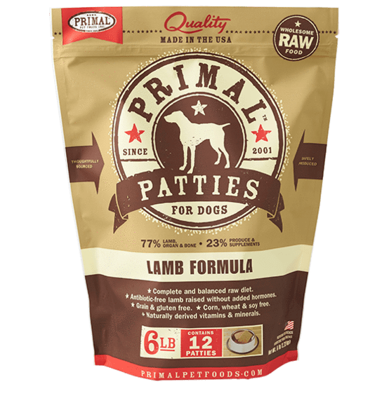 Primal Raw Frozen Lamb Formula Nuggets For Dogs