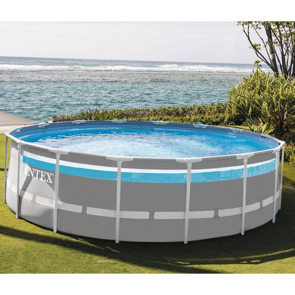 INTEX 16 ft. x 48 in. Clearview Prism Above Ground Swimming Pool with Pump Round 26729EH