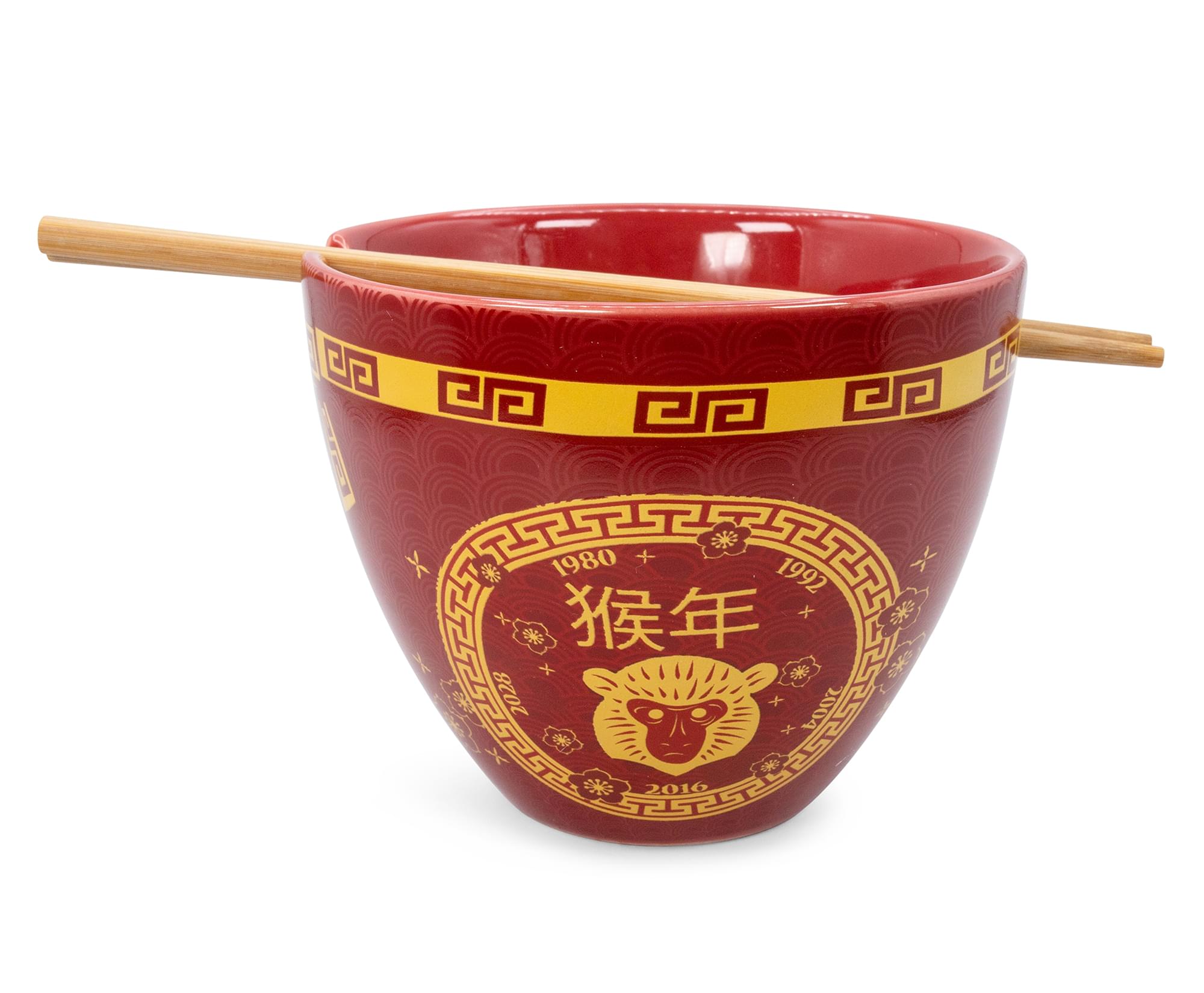 Year Of The Monkey Chinese Zodiac 16-Ounce Ramen Bowl and Chopstick Set