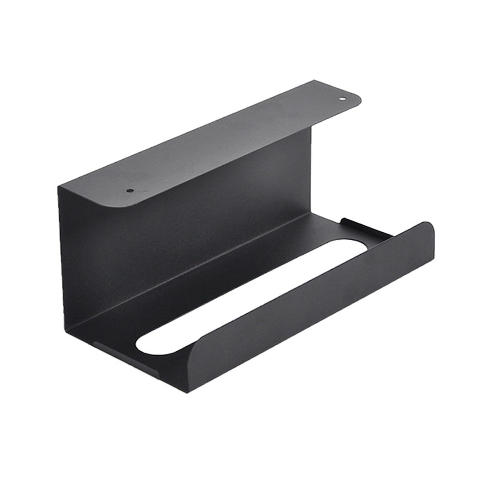 Black Under Cabinet Tissue Box Storage Rack Tissue Holder Paper Towel Holder Paper Towel Rack Kitchen Towel Hanging Case