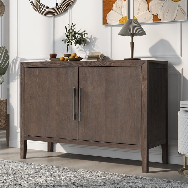 Wooden Storage Cabinet Sideboard with 2 Metal handles and 2 Doors