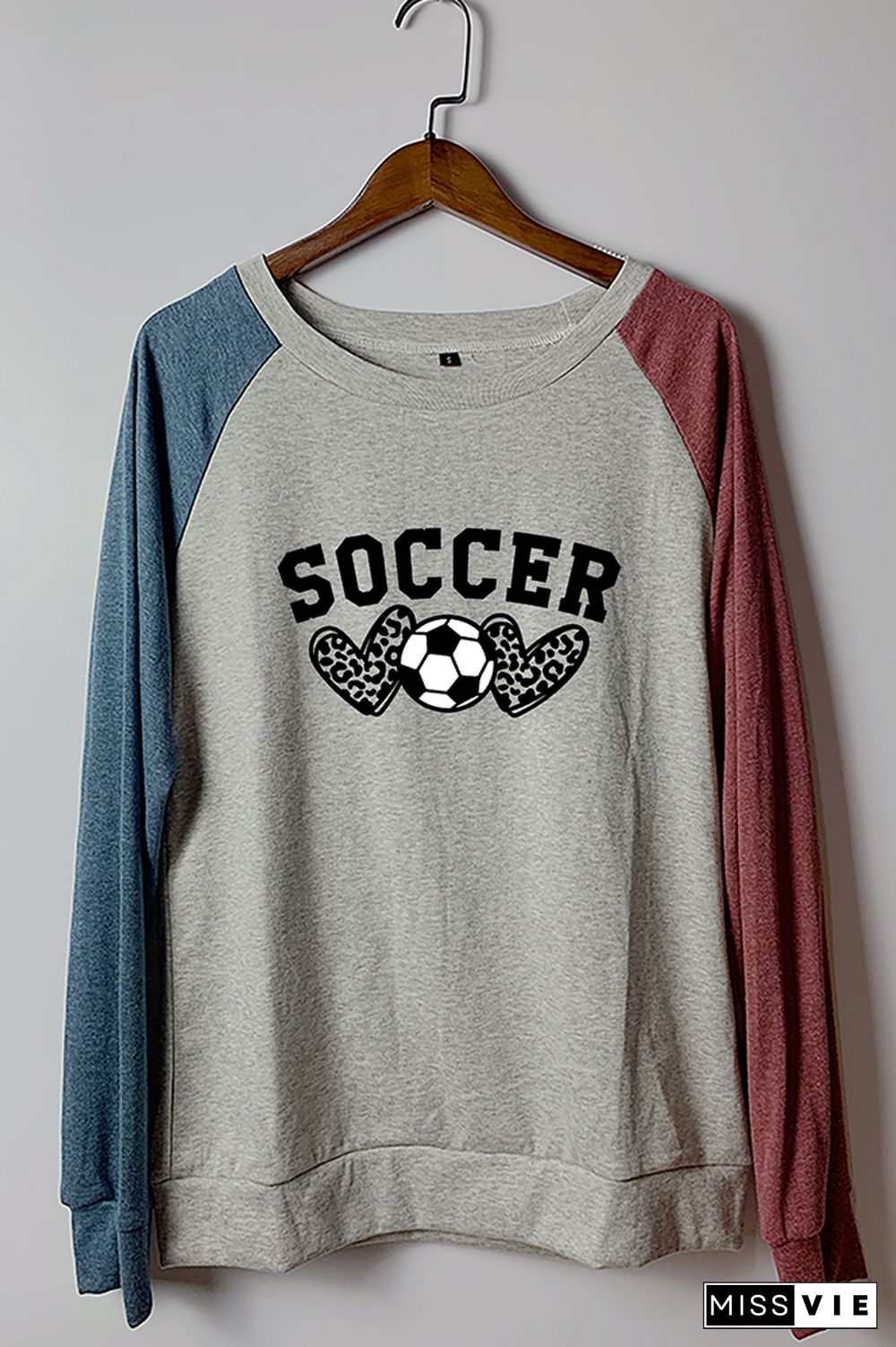 Soccer, Leopard Heart Graphic Tee Wholesale