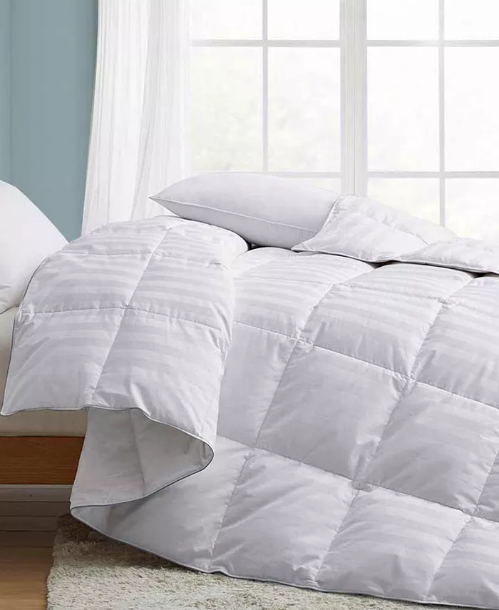 UNIKOME Medium Weight Extra Soft Feather Comforter with Duvet Tabs， Twin