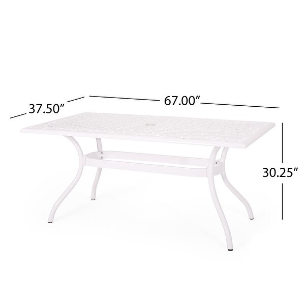 Beautiful Outdoor Dining Table，Aluminum Rectangle and Patio Table