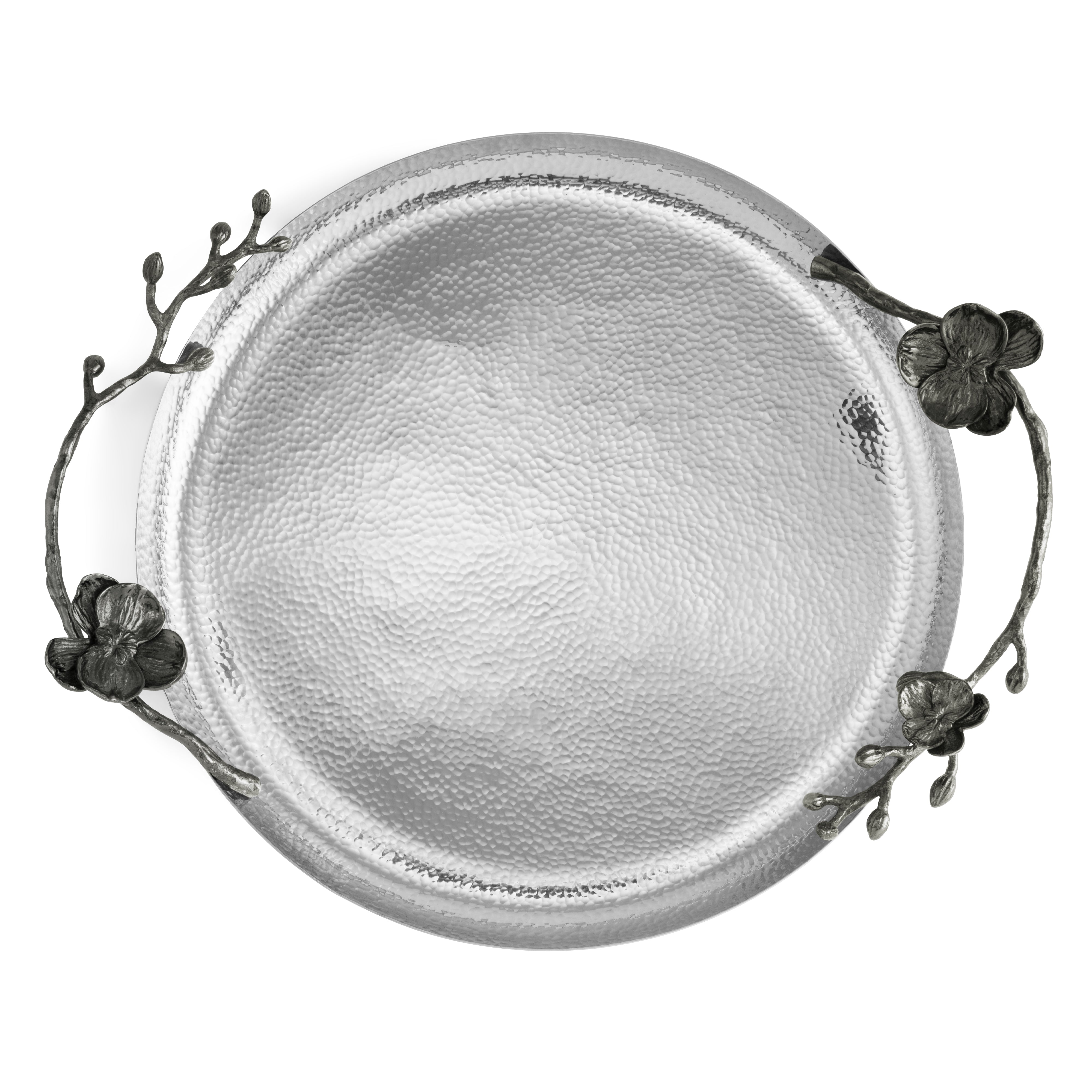 Black Orchid Round Tray