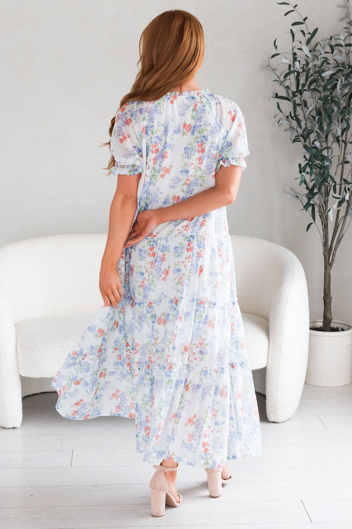 Kasia blue iris spring and summer dress