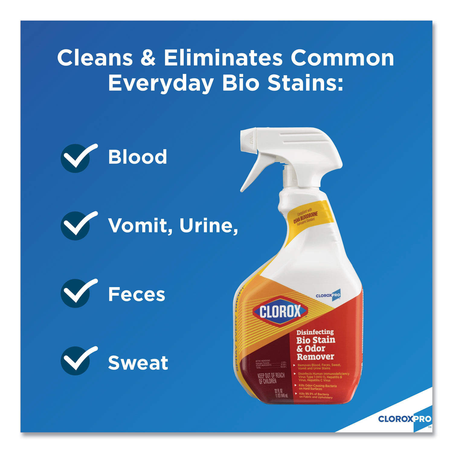 Disinfecting Bio Stain and Odor Remover by Cloroxandreg; CLO31903