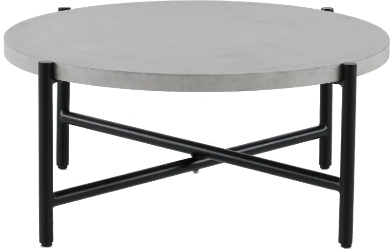 Jovi Gray and Black Patio Coffee Table