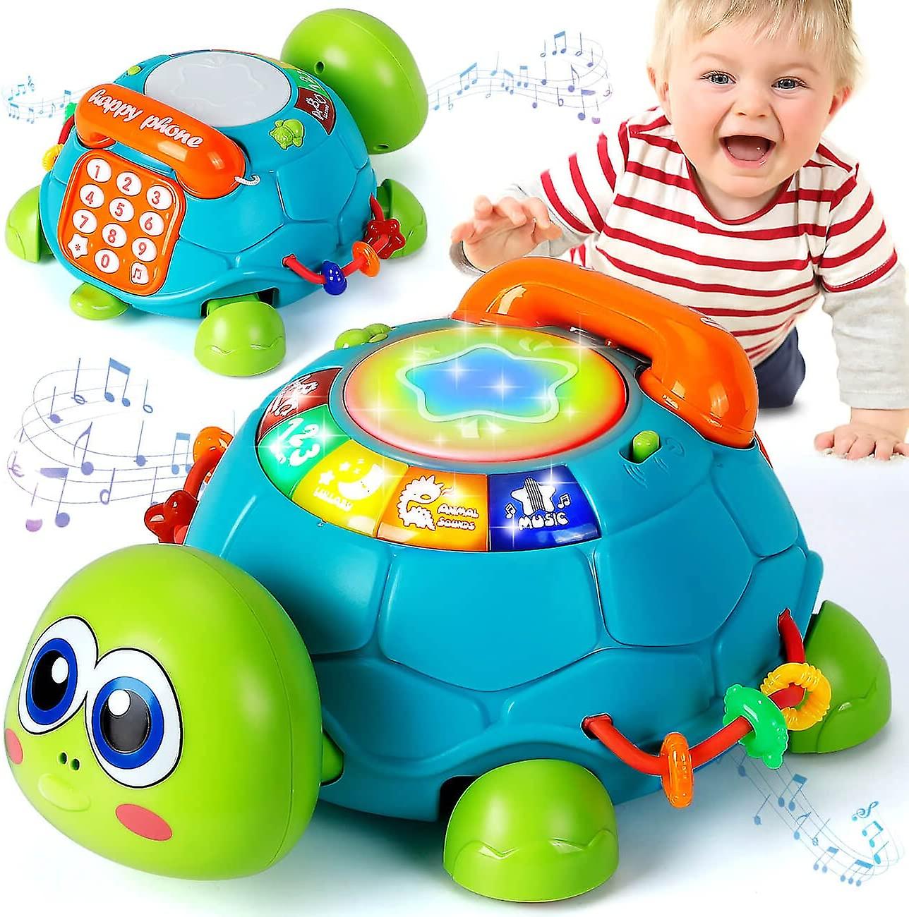 Baicccf Baby Toys 6 To 12 Months Boy Girl Gifts， Infant Light Up Musical Turtle Crawling Toys For Babies 6-12-18 Months， Learning Educational Toys For