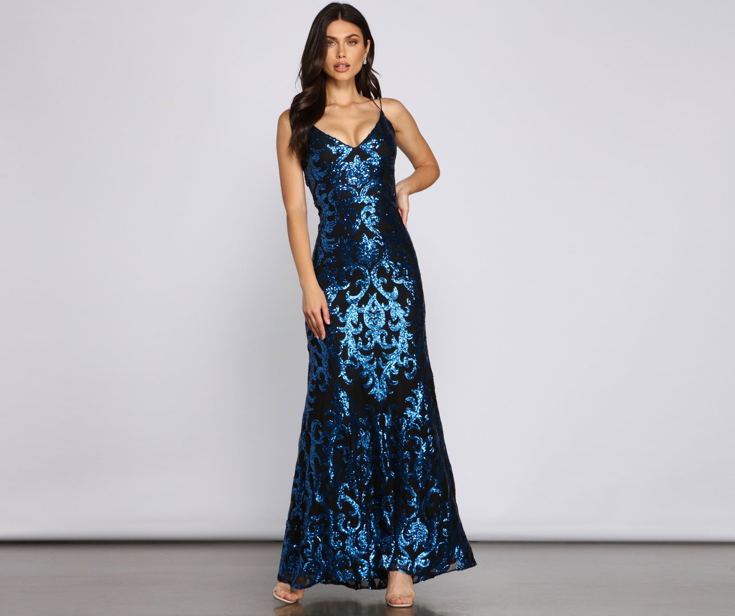 Lila Formal Open-Back Sequin Mermaid Dress