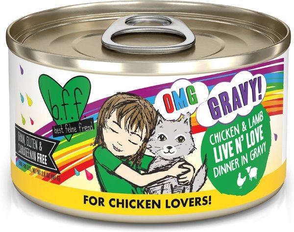 BFF OMG Live N' Love! Chicken and Lamb in Gravy Wet Canned Cat Food