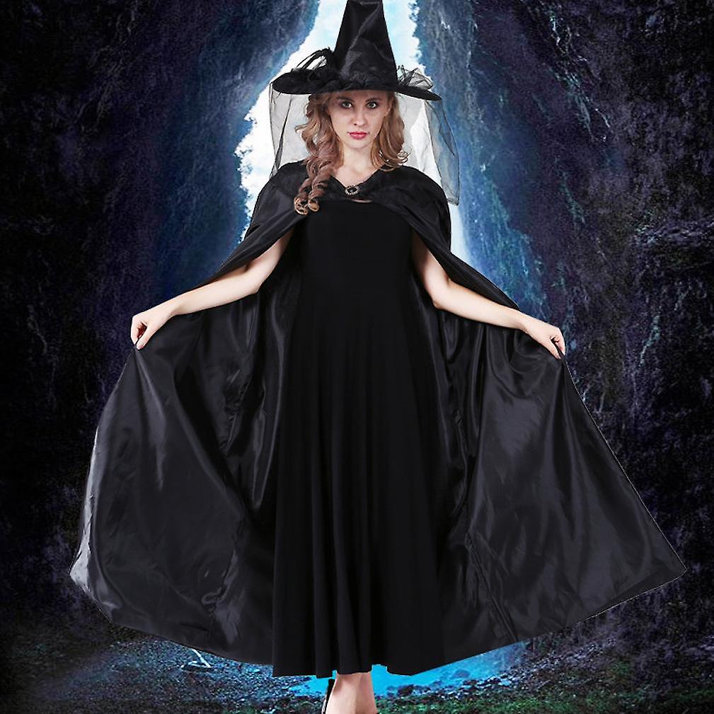 2 Pcs Halloween Cloak Set Cosplay The Witch Elf Poncho And Hat Show Costumes