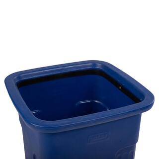 Toter Slimline 25 Gal. Blue Square Trash Can SSC25-00BLU