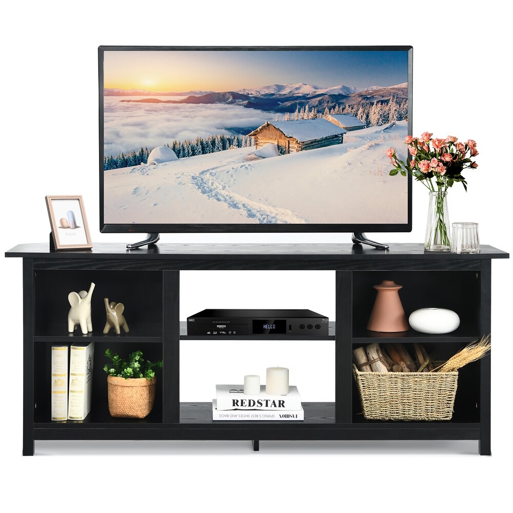 Costway TV Stand 58 inch Entertainment Media Console Center Up to 65   58'' x 16'' x 24''