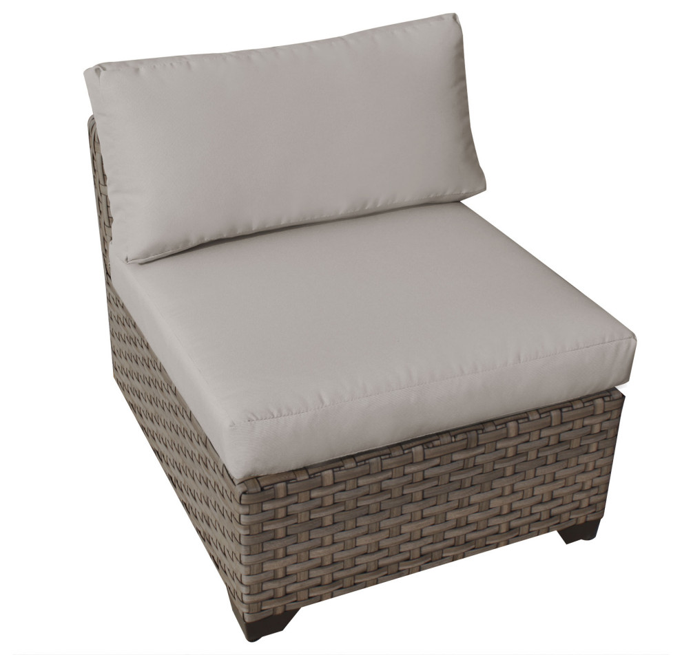 Monterey 5 Piece Outdoor Wicker Patio Furniture Set 05d   Tropical   Outdoor Sofas   by Design Furnishings  Houzz