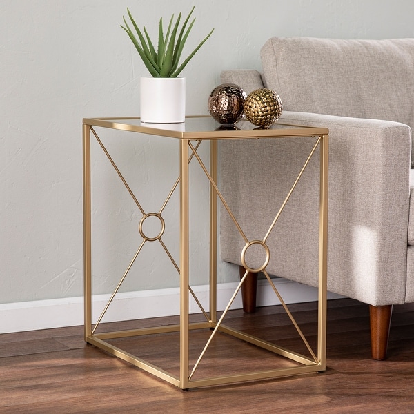 SEI Furniture Lanfranco Transitional Gold Metal Side Table