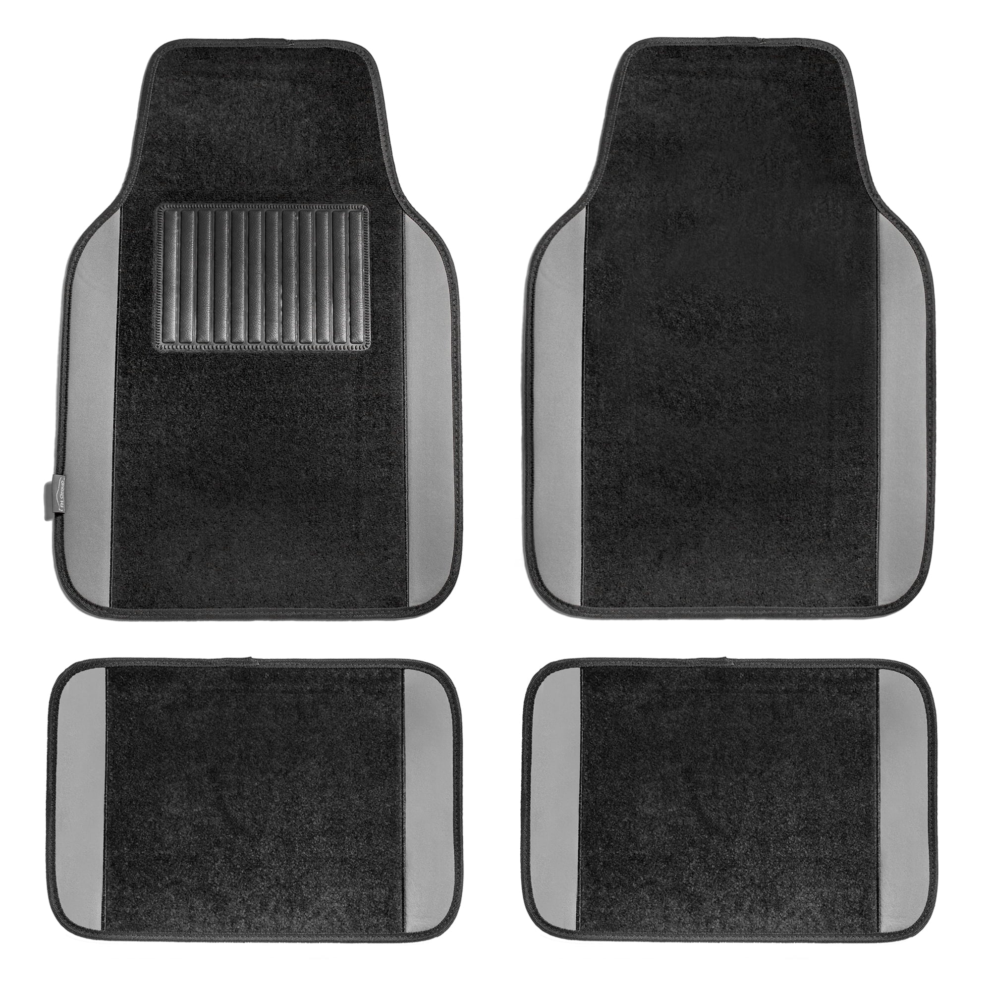 FH Group Premium Carpet Floor Mats Universal Fit For Auto Car SUV Van， Heavy Duty， Non-Slip Backing Unique Trim Liner Floor Mats - Front and Rear Full Set