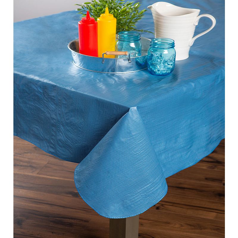 52 x 70 Solid Blue Cotton Tablecloth