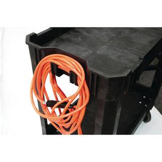 Husky 2-Tier Plastic 4-Wheeled Service Cart in Black 12603