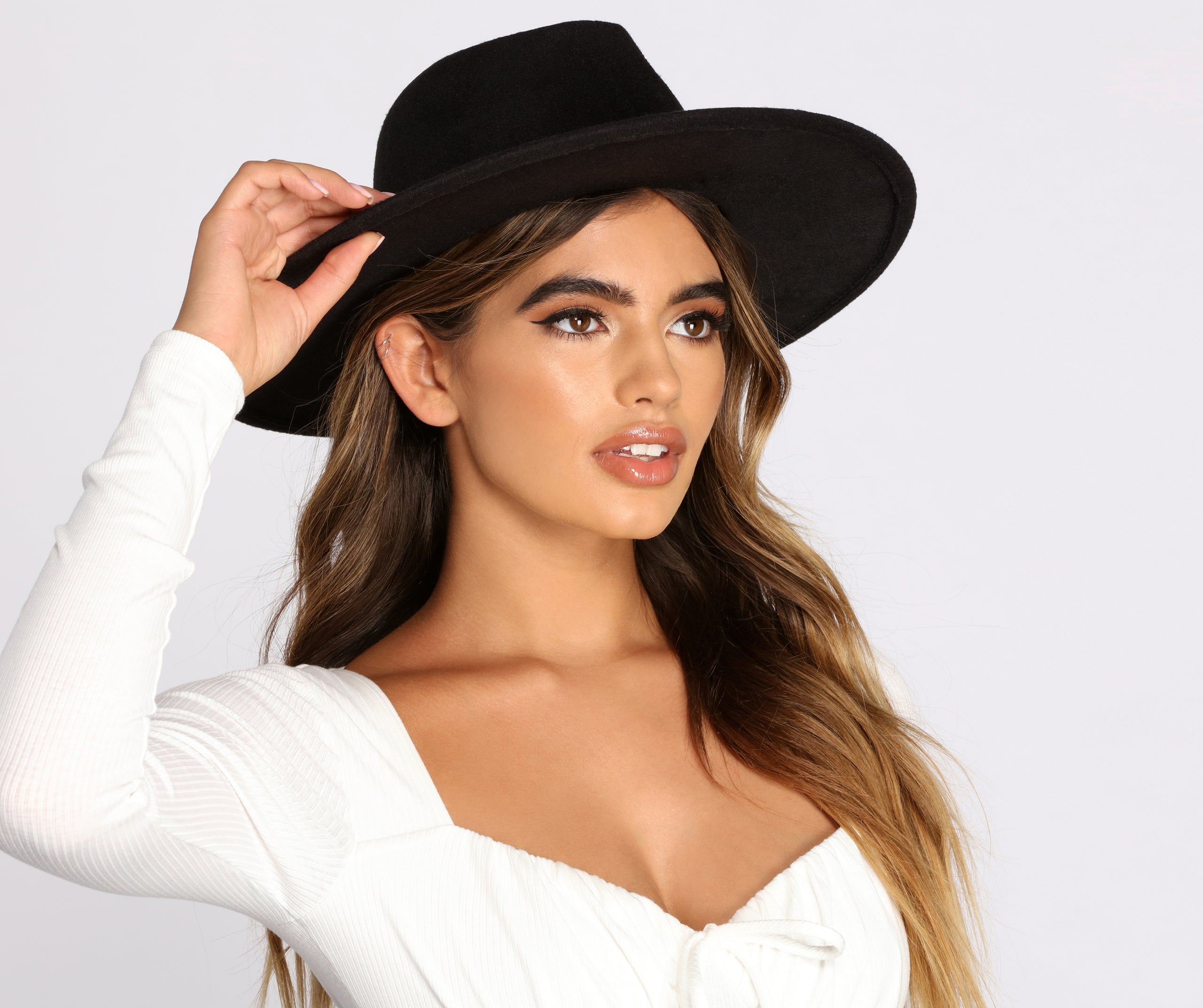 Wide Brim Belted Panama Hat