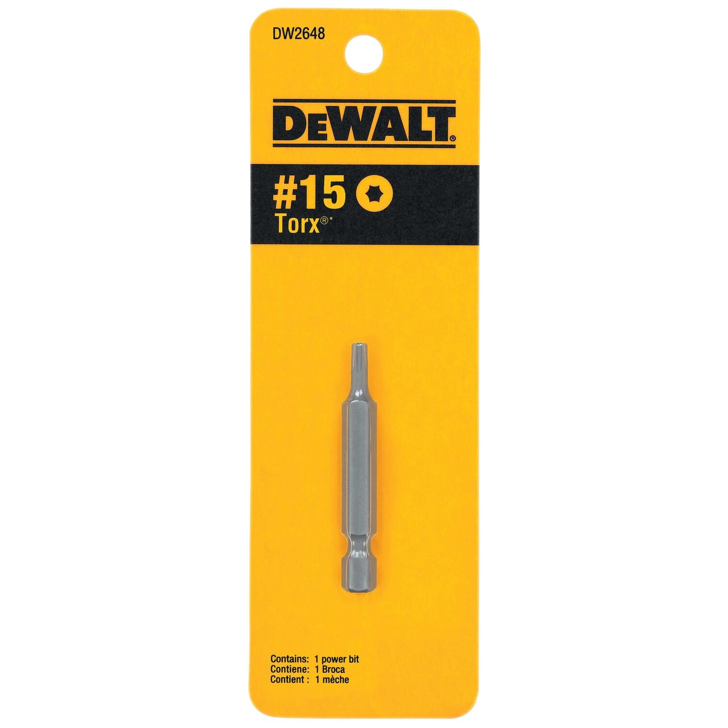 DW Torx #15 in. X 2 in. L Screwdriver Bit Heat-Treated Steel 1 pc