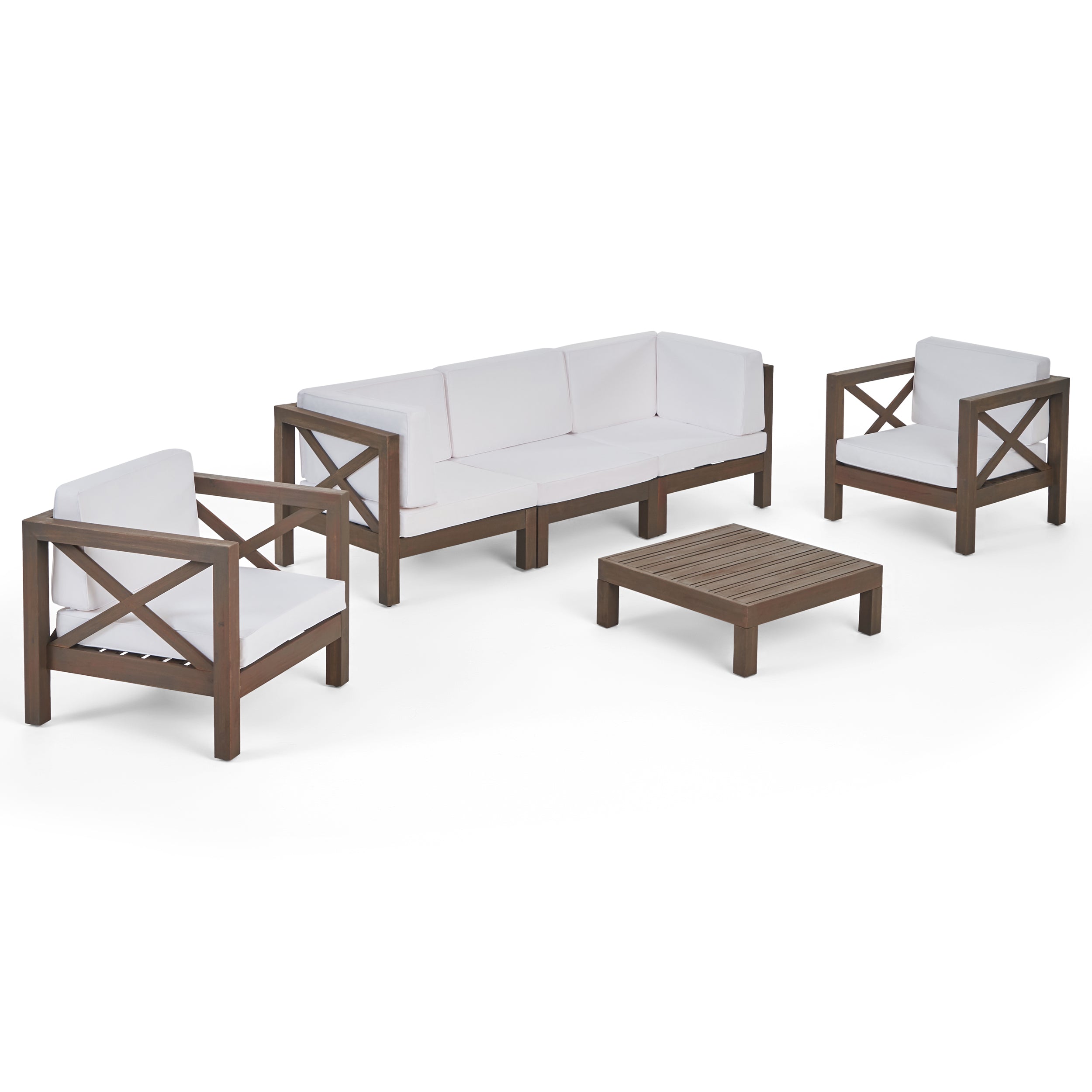 Morgan Outdoor 5 Seater Acacia Wood Sofa Chat Set