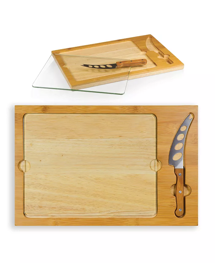 Picnic Time Toscanaandreg; by Icon Glass Top Cutting Board and Knife Set