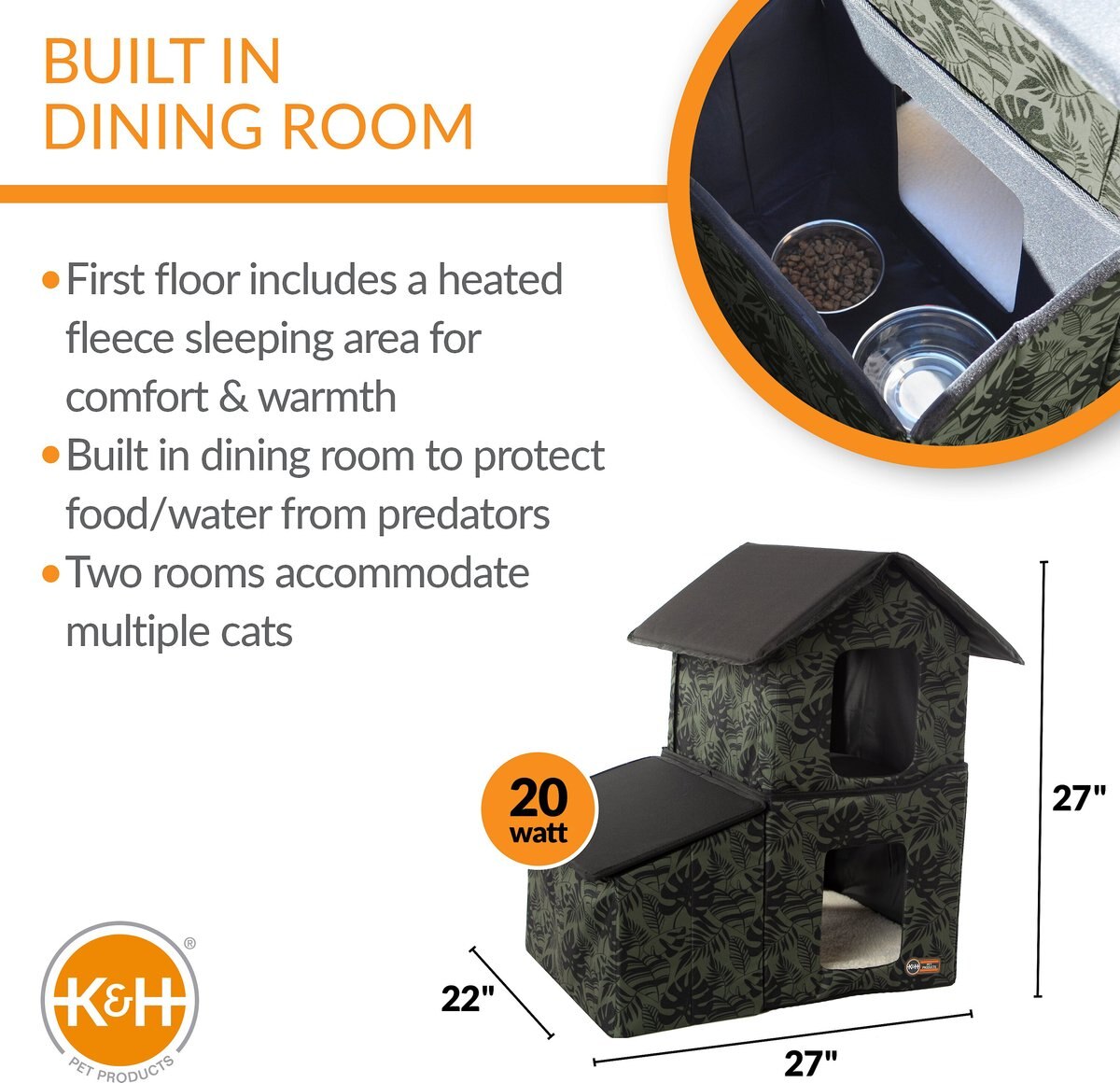 KandH Pet Products Heated Two-Story Kitty House