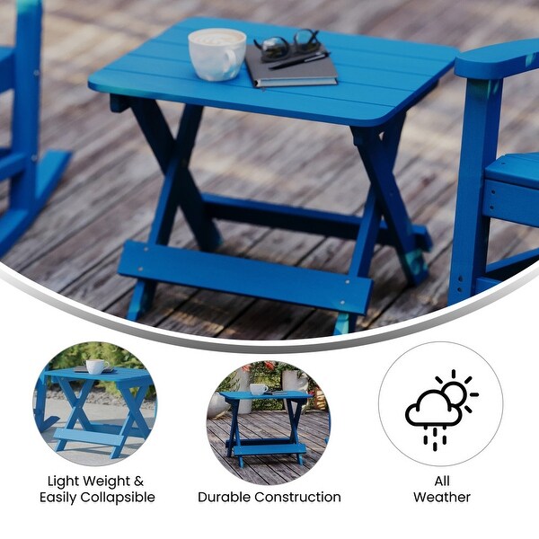 Commercial Grade AllWeather Portable Folding Adirondack Side Table