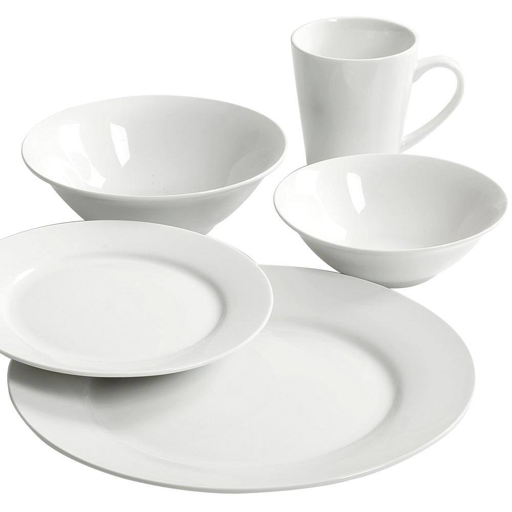 GIBSON HOME Noble Court 30-Piece Rustic White Ceramic Dinnerware Set (Service for 6) 985100536M