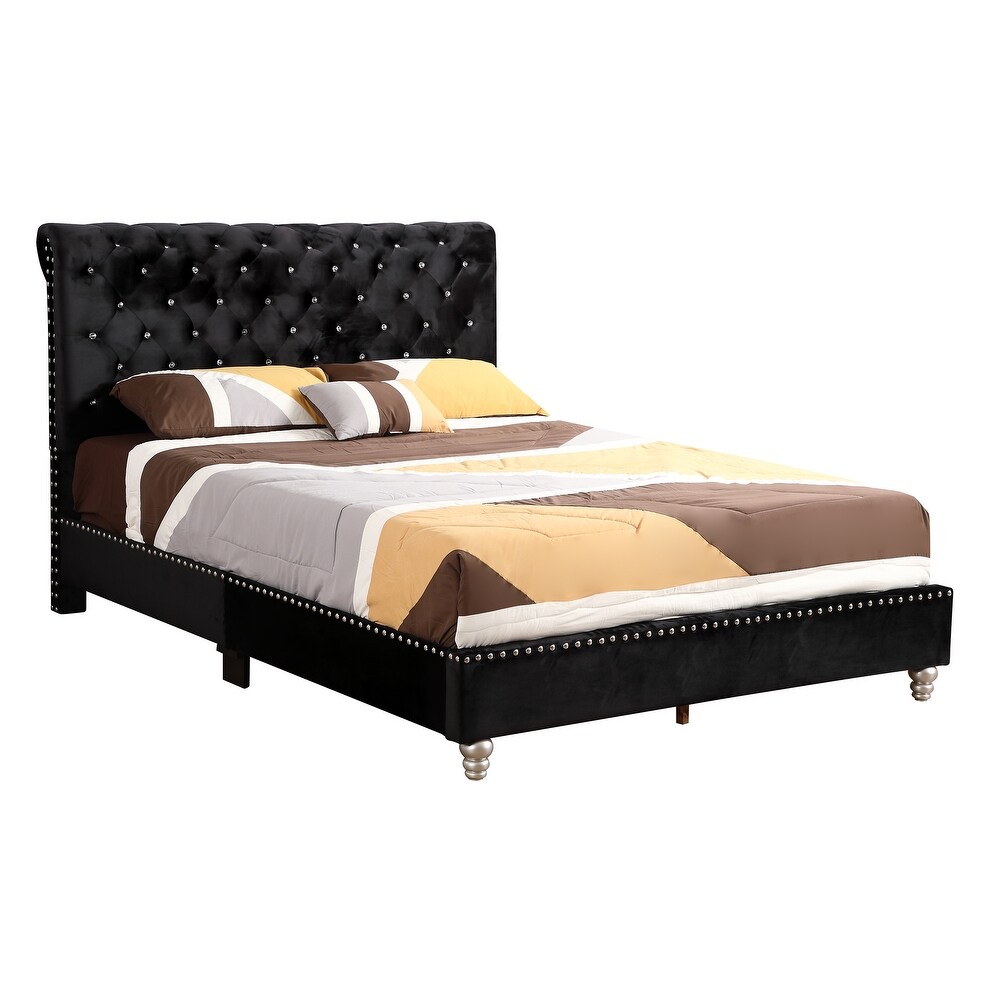 Maxx Tufted Upholstered Full Panel Bed